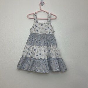 Joie dress girls size 4T floral blue white metallic girly tiered